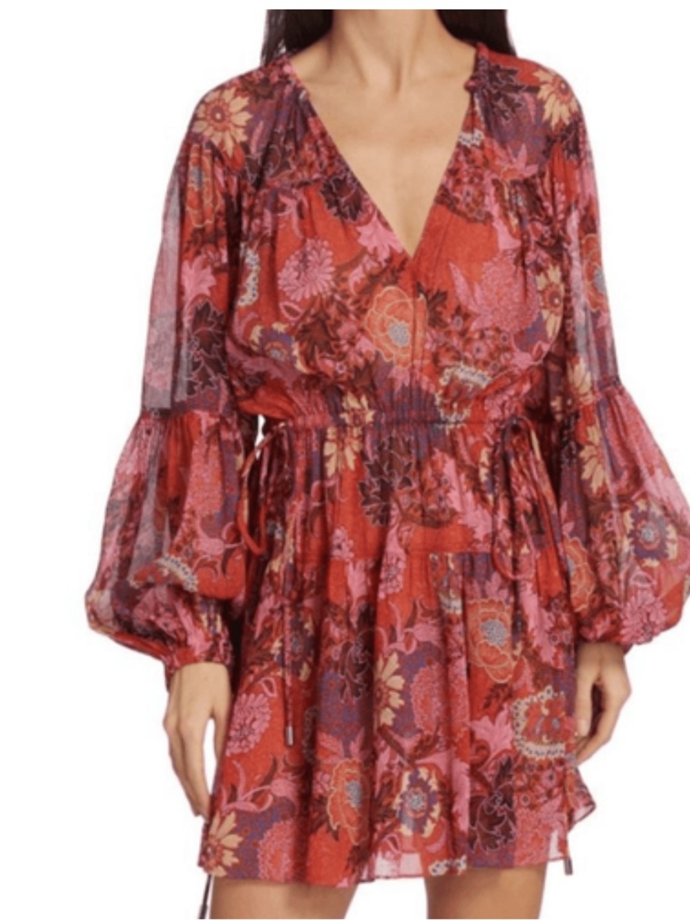 A.L.C Elise Long Sleeve Silk Printed Dress 6